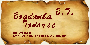 Bogdanka Todorić vizit kartica